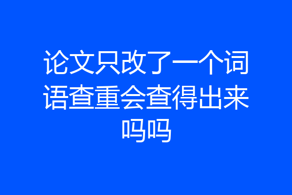 论文只改了一个词语查重会查得出来吗吗