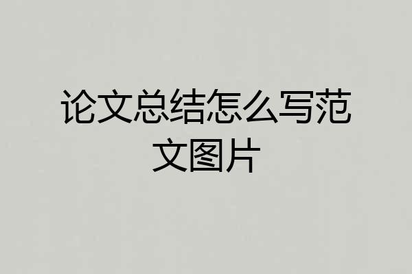 论文总结怎么写范文图片