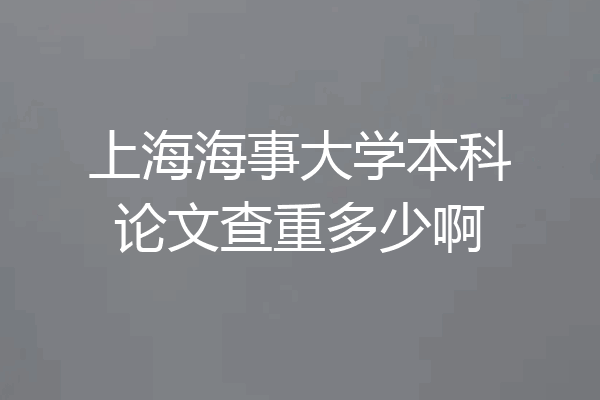上海海事大学本科论文查重多少啊