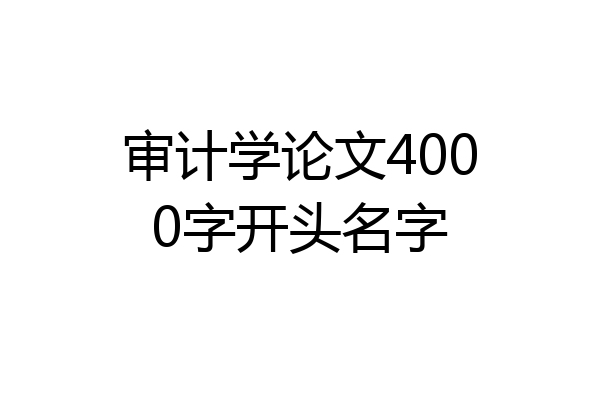 审计学论文4000字开头名字
