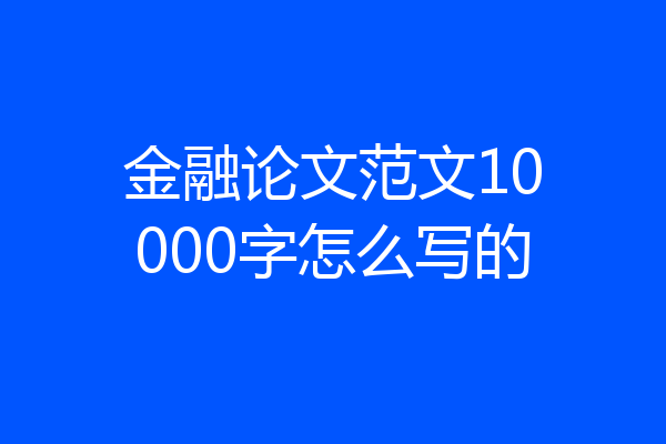 金融论文范文10000字怎么写的