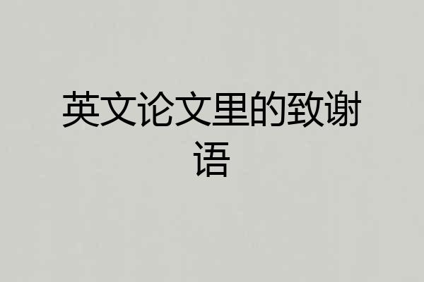 英文论文里的致谢语