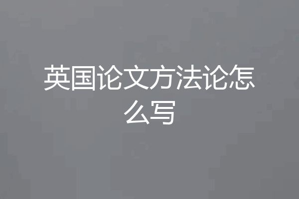 英国论文方法论怎么写