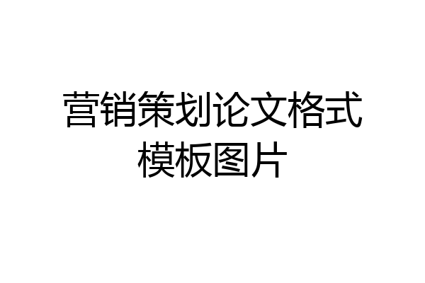 营销策划论文格式模板图片