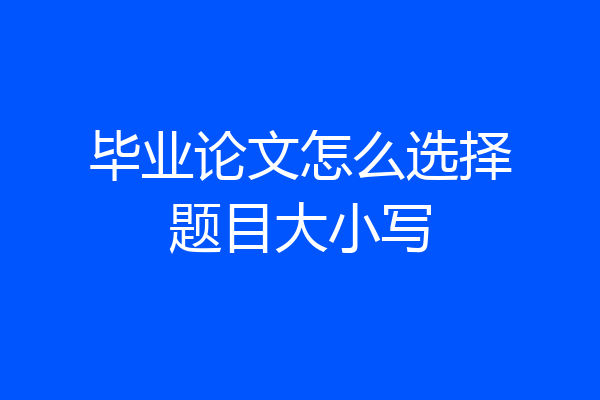 毕业论文怎么选择题目大小写