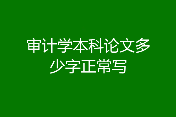 审计学本科论文多少字正常写