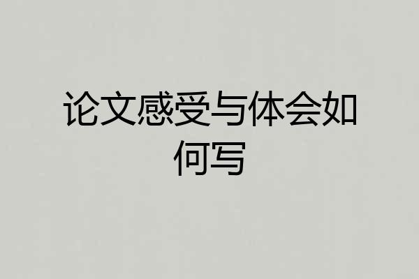 论文感受与体会如何写