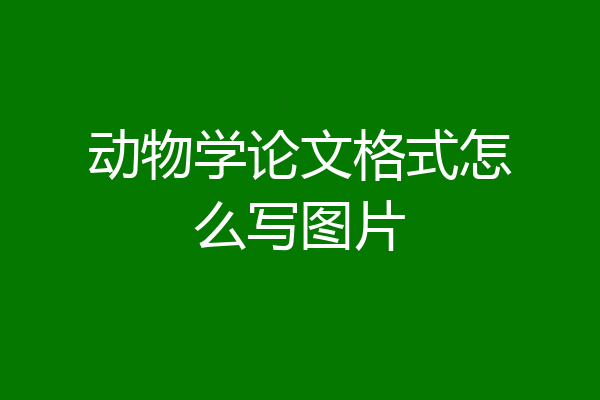 动物学论文格式怎么写图片