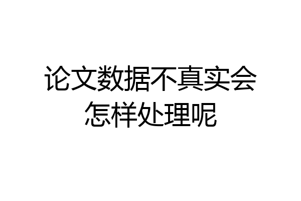 论文数据不真实会怎样处理呢