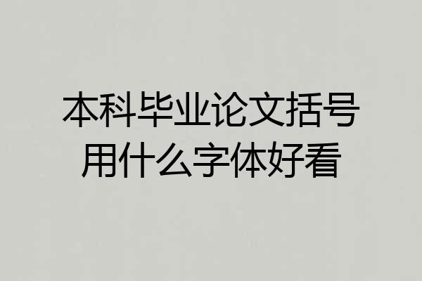 本科毕业论文括号用什么字体好看