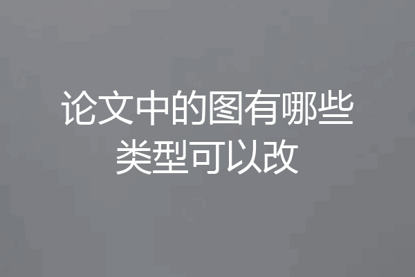 论文中的图有哪些类型可以改
