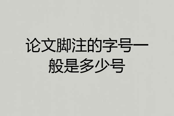 论文脚注的字号一般是多少号