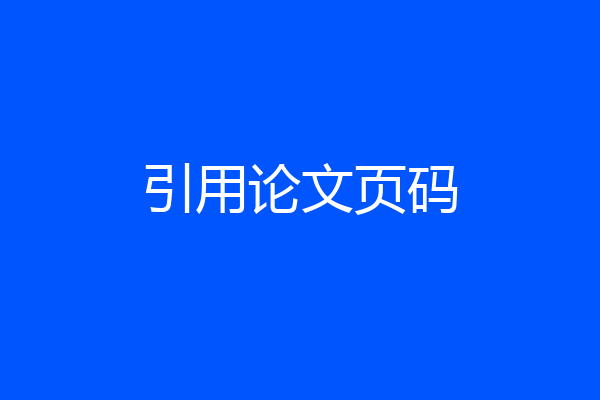 引用论文页码