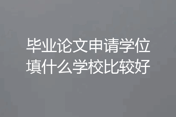毕业论文申请学位填什么学校比较好
