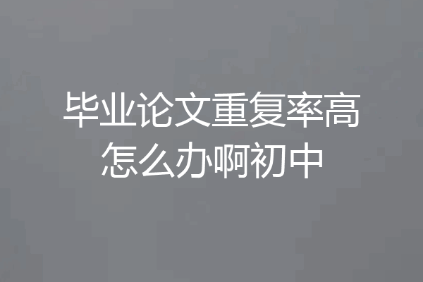毕业论文重复率高怎么办啊初中
