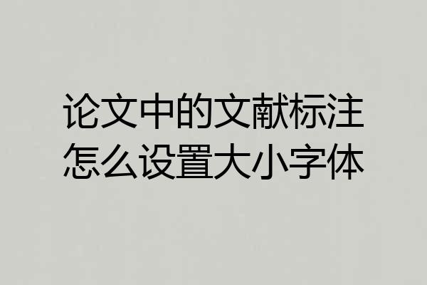 论文中的文献标注怎么设置大小字体