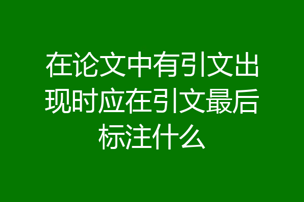 在论文中有引文出现时应在引文最后标注什么