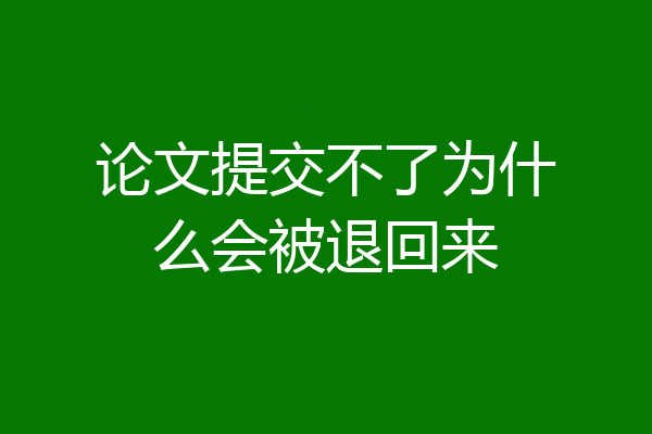 论文提交不了为什么会被退回来