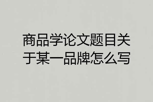 商品学论文题目关于某一品牌怎么写