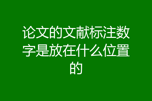 论文的文献标注数字是放在什么位置的
