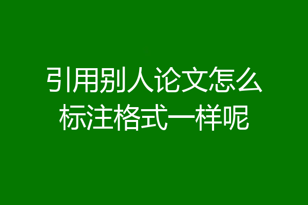 引用别人论文怎么标注格式一样呢