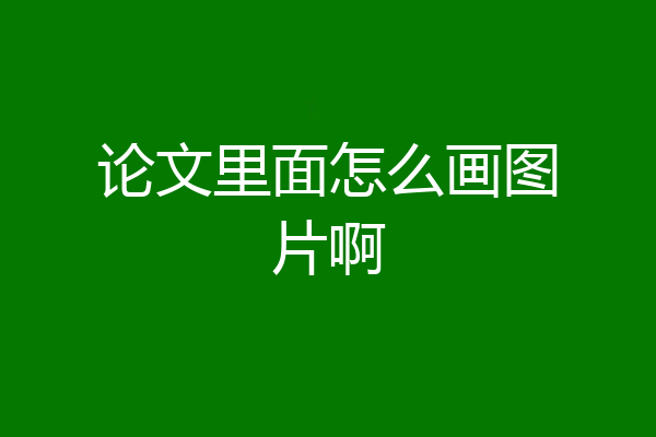 论文里面怎么画图片啊