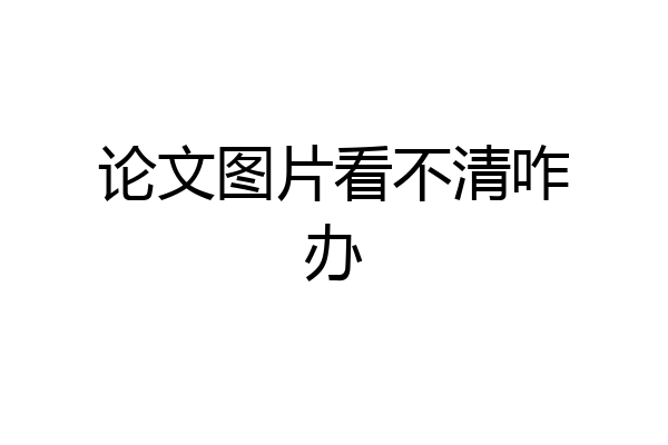 论文图片看不清咋办