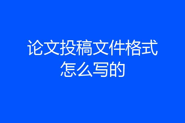 论文投稿文件格式怎么写的