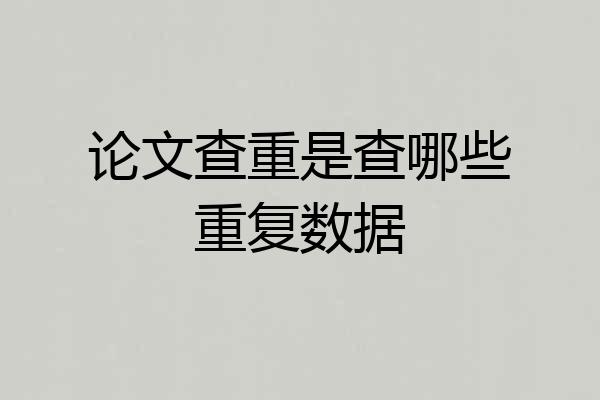 论文查重是查哪些重复数据