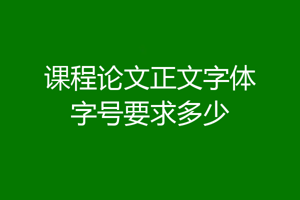 课程论文正文字体字号要求多少