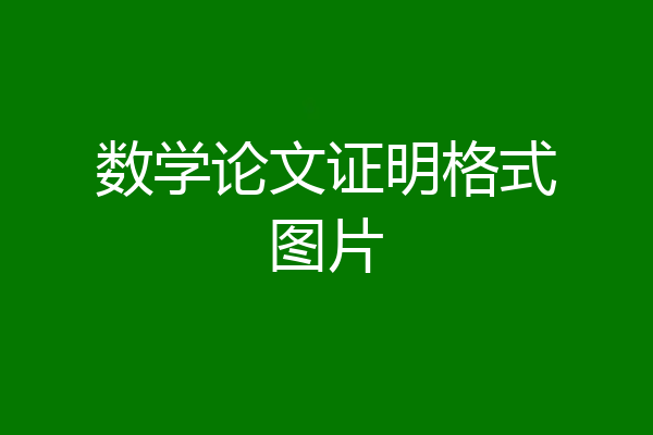 数学论文证明格式图片