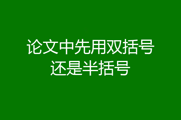 论文中先用双括号还是半括号