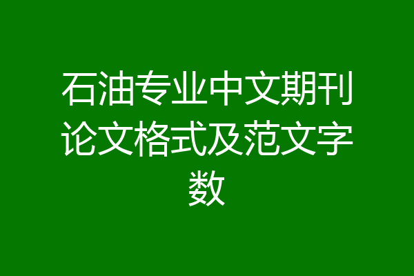 石油专业中文期刊论文格式及范文字数