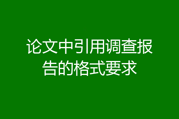 论文中引用调查报告的格式要求