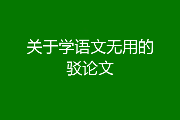 关于学语文无用的驳论文