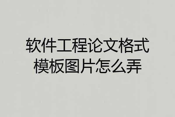 软件工程论文格式模板图片怎么弄