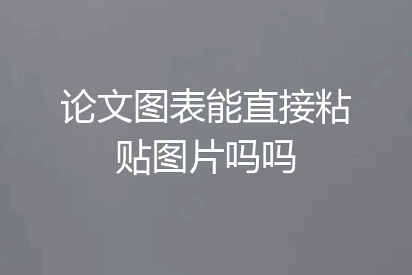 论文图表能直接粘贴图片吗吗
