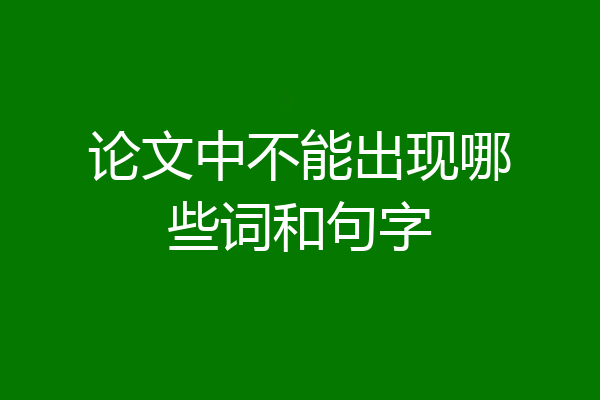 论文中不能出现哪些词和句字