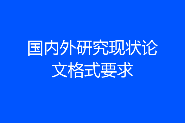 国内外研究现状论文格式要求