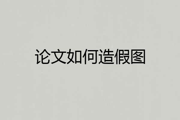 论文如何造假图