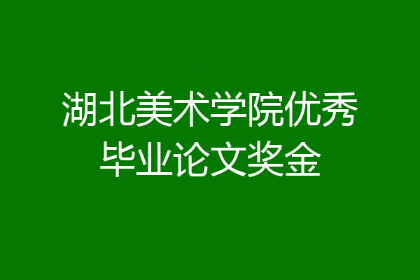 湖北美术学院优秀毕业论文奖金