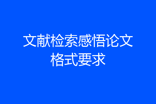 文献检索感悟论文格式要求