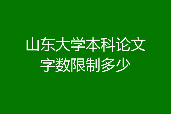 山东大学本科论文字数限制多少