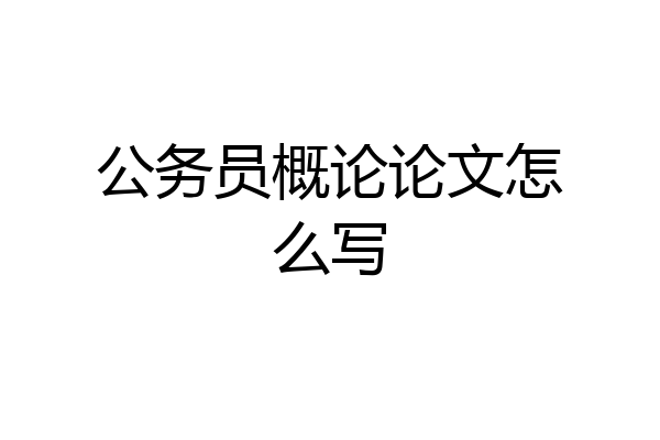 公务员概论论文怎么写