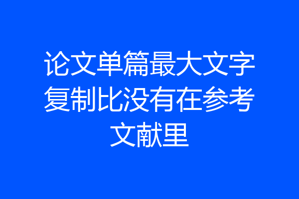 论文单篇最大文字复制比没有在参考文献里