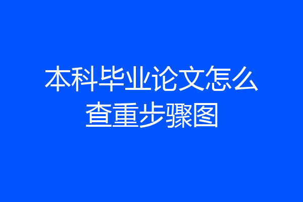 本科毕业论文怎么查重步骤图