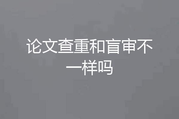 论文查重和盲审不一样吗