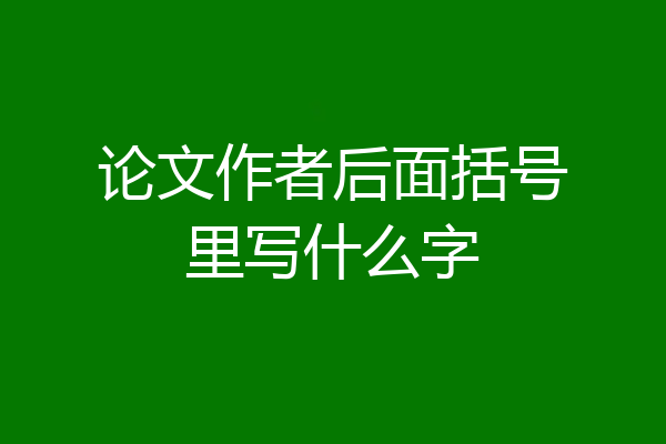 论文作者后面括号里写什么字