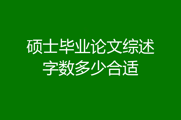 硕士毕业论文综述字数多少合适