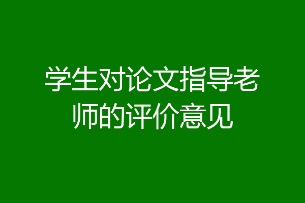 学生对论文指导老师的评价意见